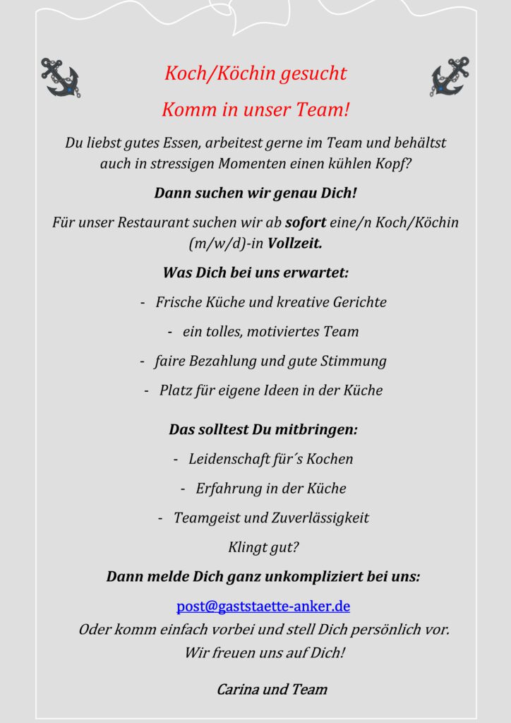 Koch gesucht